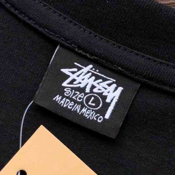 Men's Stussy Skateboard Surfing Print Black Short Sleeves Size: L - Picture 6 of 6